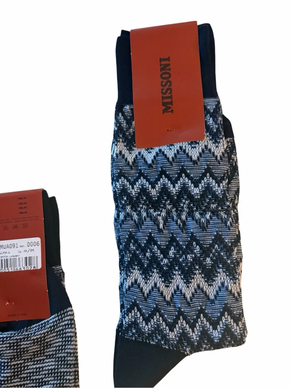Missoni Unisex Knit Socks S/M W 6-9 M 5-8 NWT Italy